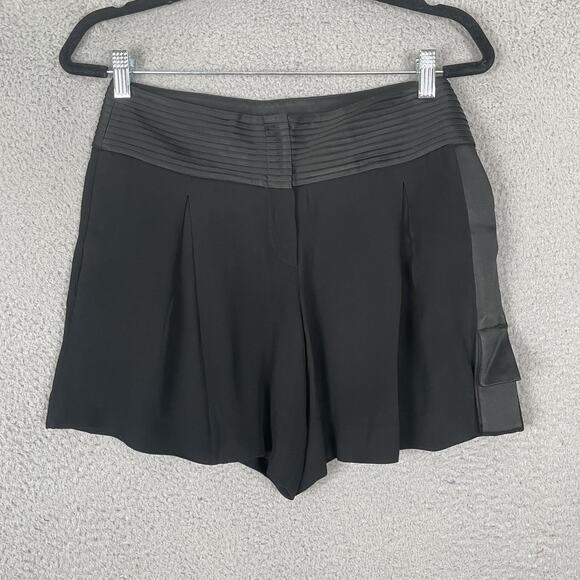Emporio Armani Shorts Womens 6 IT 40 Pleated Tuxedo Satin Waist Dressy Italy